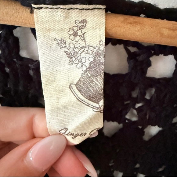 Ginger G Black Crochet Fringe Vest - Picture 8 of 8